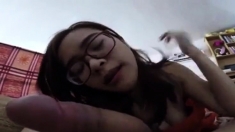 Chinese student giving a blowjob